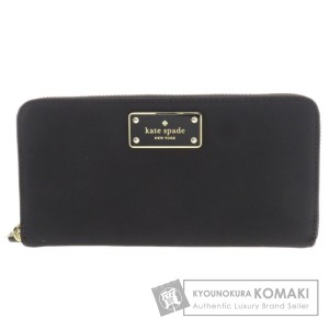 ケイトスペード kate spade  ロゴプレート  長財布（小銭入れあり） ナイロン素材 中古