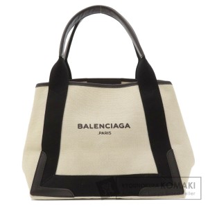 バレンシアガ BALENCIAGA  ネイビーカバス  トートバッグ キャンバス レディース  中古