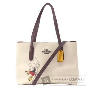 コーチ COACH 3710  ミッキーコラボ 2WAY  トートバッグ レザー レディース  中古