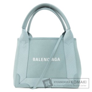 バレンシアガ BALENCIAGA  ネイビーカバスS  ハンドバッグ キャンバス レディース  中古