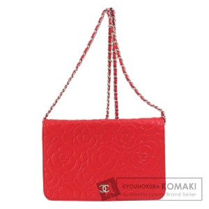 シャネル CHANEL  チェーンウォレット カメリア ココマーク シルバー金具  中古