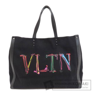 バレンティノ VALENTINO  ロゴ ペイント  トートバッグ キャンバス レディース  中古