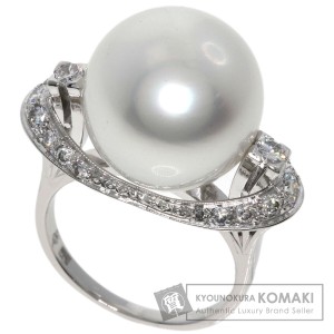 ミキモト MIKIMOTO  パール 真珠 ダイヤモンド  リング・指輪 プラチナ レディース  中古