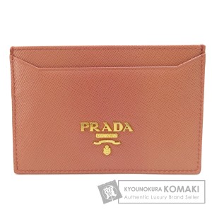 プラダ PRADA  ロゴ金具 サフィアーノ  カードケース レザー レディース  中古