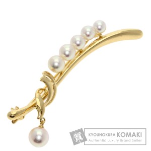 ミキモト MIKIMOTO  パール 真珠  ブローチ K18イエローゴールド レディース  中古