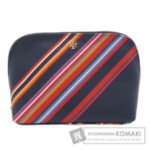 トリーバーチ Tory Burch  ロゴモチーフ  化粧ポーチ PVC レディース  中古