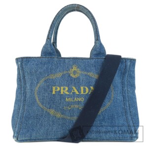 プラダ PRADA  カナパミニ 2WAY  ハンドバッグ デニム レディース  中古