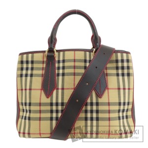 バーバリー BURBERRY  ノバチェック 2WAY  ハンドバッグ キャンバス レディース  中古