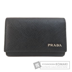 プラダ PRADA  サフィアーノ ロゴ金具  キーケース レザー レディース  中古