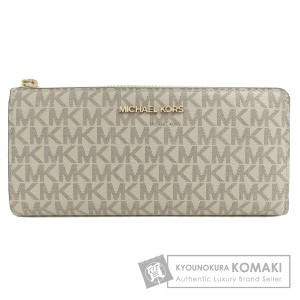 マイケルコース Michael Kors  MKシグネチャー  長財布（小銭入れあり） PVC レディース  中古