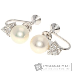 ミキモト MIKIMOTO  パール 真珠 ダイヤモンド  イヤリング K18ホワイトゴールド レディース  中古