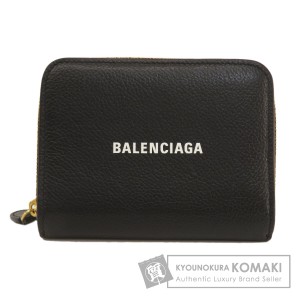 バレンシアガ BALENCIAGA 650871  ロゴ  二つ折り財布（小銭入れあり） レザー レディース  中古