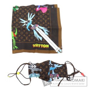 ルイヴィトン LOUIS VUITTON MP2954  バンダナ マスクセット LVフレンズ  スカーフ コットン 中古