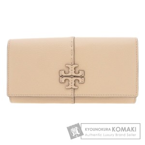 トリーバーチ Tory Burch  ロゴモチーフ  長財布（小銭入れあり） カーフ レディース  中古