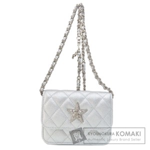 シャネル CHANEL  ミニチェーンショルダー スターモチーフ マトラッセ シルバー金具  中古