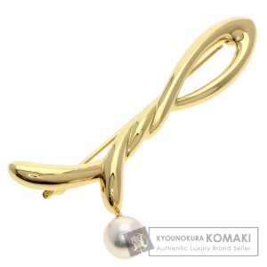 ミキモト MIKIMOTO  パール 真珠  ブローチ K18イエローゴールド レディース  中古