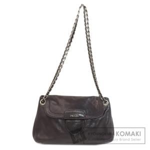プラダ PRADA ロゴプレート チェーン ショルダーバッグ ラウンド  