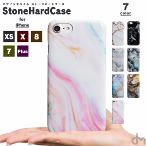 スマホケース iPhone XS ケース XR 8 7 ソフトケース カバー 大理石 柄 マーブル 艶 - ストーンハードケース