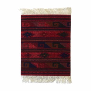 COASTER RUG “DEEP RED” 単品（1枚入り） コースターラグ “ディープレッド” 【メール便可】