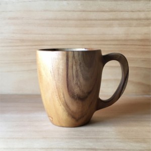 TEAK CUP WITH HANDLE チークウッド マグカップ