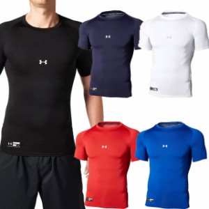 【アンダーアーマー】 アンダーシャツ ヒートギアアーマー ショートスリーブ クルー UNDER ARMOUR 半袖 丸首 コンプレッション フィット 