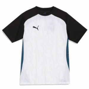 プーマ サッカー フットサル INDIVIDUAL プーマフットボール プロ 半袖 AOP Tシャツ プーマホワイト プラクティスシャツ PUMA2024SS 6591