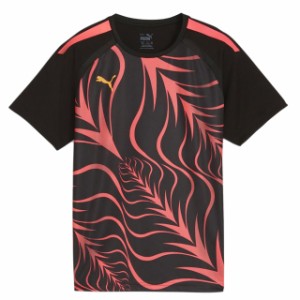 プーマ サッカー フットサル ジュニア INDIVIDUALLIGA グラフィックシャツ 半袖 ブラック サンセットグロー プラクティスシャツ Tシャツ 