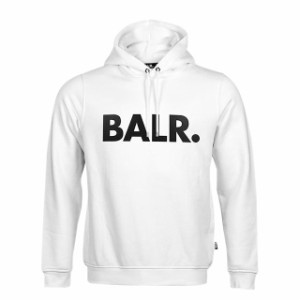 【BALR./ボーラー】 BRAND STRAIGHT HOODIE ホワイト パーカー サッカー ウェア スポーツウェア 【BALANCE STYLE】 B12611017-BRIGHTWHIT