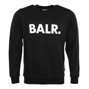 【BALR./ボーラー】 BRAND STRAIGHT CREWNECK ブラック スウェット サッカー スポーツ ウェア 【BALANCE STYLE】 B12621022-JETBLACK