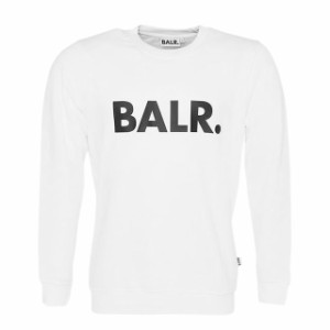 【BALR./ボーラー】 BRAND STRAIGHT CREWNECK ホワイト スウェット サッカー スポーツ ウェア 【BALANCE STYLE】 B12621022-BRIGHTWHITE