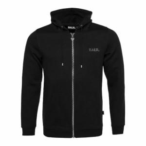 【BALR./ボーラー】 Q-SERIES STRAIGHT ZIP THRU HOODIE ブラック ジップパーカー サッカー スポーツ ウェア 【BALANCE STYLE】 B1267100