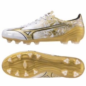 【ミズノ】 サッカースパイク ミズノアルファ PRO ホワイト プリズムゴールド 土 天然芝 人工芝 【mizuno2024Q1】 P1GA246450