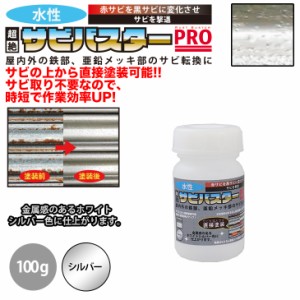 国産 水性 錆転換塗料 シルバー 超絶さびバスターPro 100g/水性塗料 サビ止め 1液 サビ転換 錆転換 ホールド 錆止め