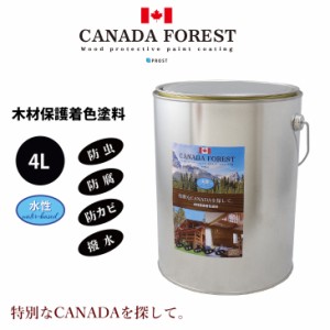 CANADAの本物。 水性 カナダフォレスト 　4L 全6色　木材保護着色塗料　水性 塗料 木部用 防虫 防腐 防カビ