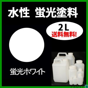 送料無料!!水性 蛍光塗料 ルミノサイン スイセイ 2L 蛍光 ホワイト シンロイヒ/小分け 水性  蛍光塗料 ブラックライト 照射 発光 釣り 浮