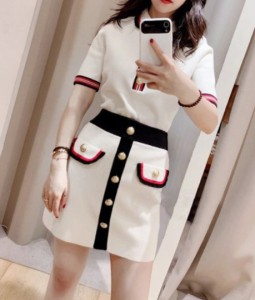 トップス ポロシャツ おしゃれ ボタン カジュアル シンプル ゆったり 白 ライン ニット 襟付き 半袖 春夏 大きいサイズ 大人可愛い キュ