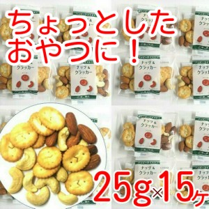 ナッツ&クラッカー25gx15 (アーモンド カシューナッツ クラッカー) 便利な小分け 小袋 おつまみ