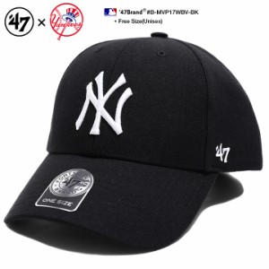 47 キャップ 47brand ニューヨーク ヤンキース ローキャップ メンズ レディース 帽子 春夏秋冬用 黒 MLB NY ロゴ フォーティセブン MVP c