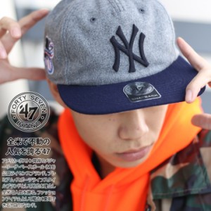 47 キャップ 47brand ニューヨーク ヤンキース 帽子 メンズ レディース 春夏秋冬用 グレー MLB NY ロゴ フォーティセブン cap ぼうし 深