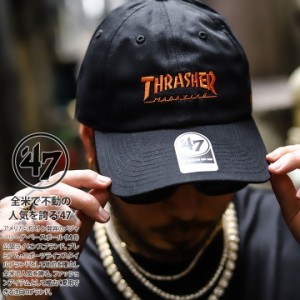 47 × THRASHER キャップ メンズ 黒 MLB サンフランシスコ ジャイアンツ SF ロゴ 47brand フォーティセブン スラッシャー 限定 コラボ 公