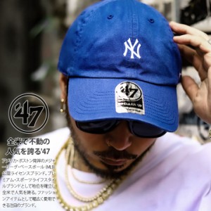 47 キャップ メンズ 青 MLB ヤンキース NY ロゴ フォーティセブン CLEAN UP ニューヨークヤンキース 帽子 cap ローキャップ 浅め ベース