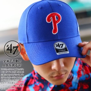 47 キャップ フィリーズ ローキャップ メンズ レディース 春夏秋冬用 青 MLB Phillies P ロゴ 47brand フォーティセブン MVP 帽子 cap ぼ