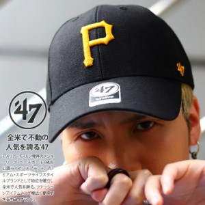 47 キャップ パイレーツ メンズ レディース 春夏秋冬用 黒 MLB Pirates P ロゴ 47brand フォーティセブン MVP 帽子 cap ローキャップ 浅