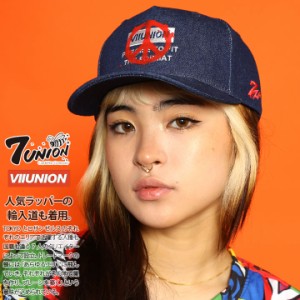 7union キャップ レディース レディースキャップ 春夏秋冬用 デニム/黒 セブンユニオン 帽子 cap 深め スナップバックキャップ おしゃれ 