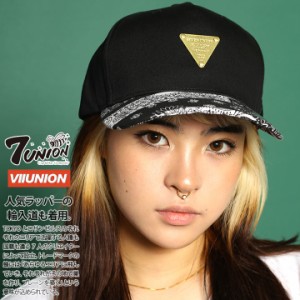 7union キャップ レディース レディースキャップ 春夏秋冬用 黒/デニム セブンユニオン 帽子 cap 深め スナップバックキャップ おしゃれ 