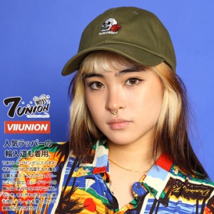 7union キャップ レディース 白/オリーブ セブンユニオン 帽子 cap ローキャップ 浅め ぼうし ベースボールキャップ おしゃれ かわいい 