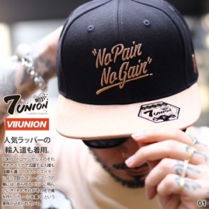 7union キャップ メンズ  全2色 大きいサイズ セブンユニオン 帽子 cap 深め フラットバイザー スナップバックキャップ シンプル No Pain