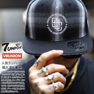 7union キャップ メンズ  黒 大きいサイズ セブンユニオン 帽子 cap 深め フラットバイザー スナップバックキャップ シンプル チェック柄