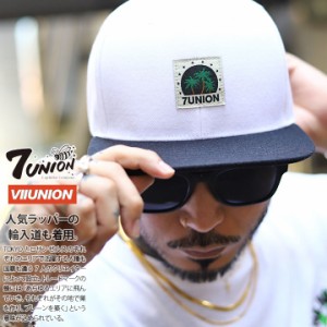 7union キャップ メンズ  白黒 大きいサイズ セブンユニオン 帽子 cap 深め フラットバイザー スナップバックキャップ シンプル バイカラ