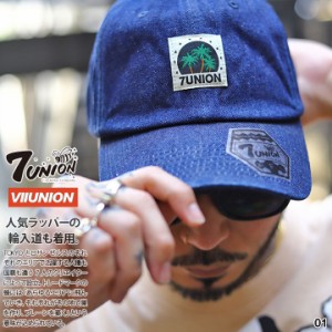 7union キャップ メンズ  全2色 大きいサイズ セブンユニオン 帽子 cap ローキャップ 浅め ベースボールキャップ デニム シンプル デニム